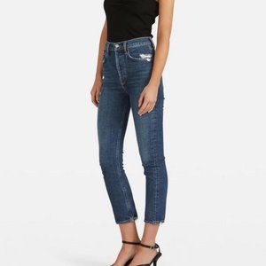 Agolde 30 Riley Pastime High Rise Straight High Rise Crop Jeans